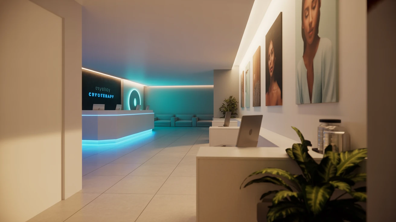 Modern cryotherapy centre consultation area at Cryotherapy Toronto