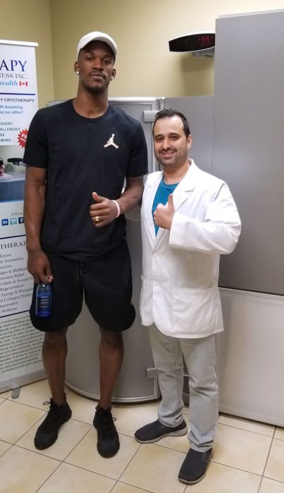 NBA superstar Jimmy Butler with Roman Gersh at Cryotherapy Toronto
